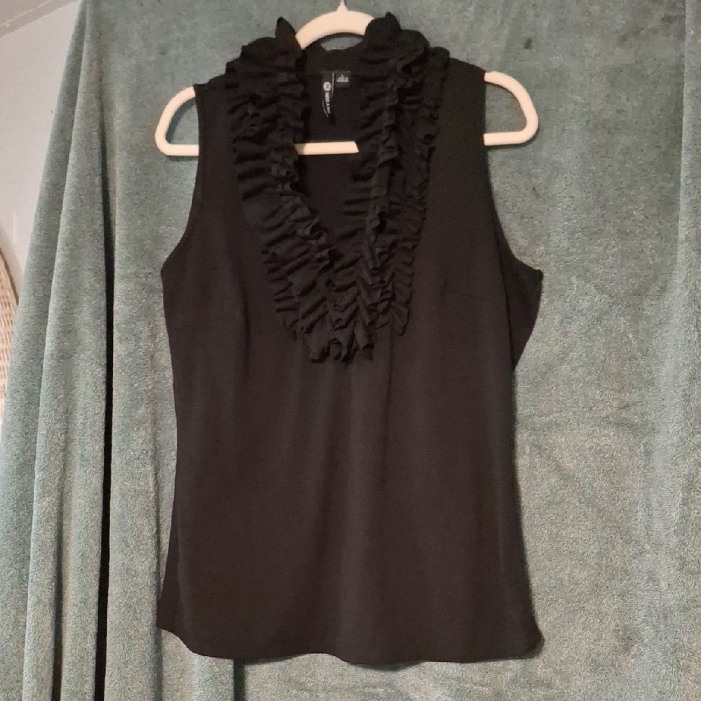 Milano Black Ruffled Blouse